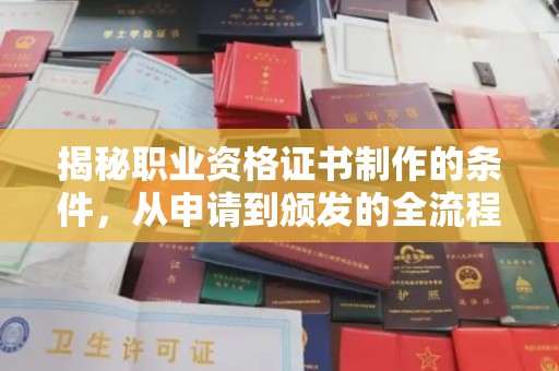 小金揭秘职业资格证书制作的条件，从申请到颁发的全流程解析